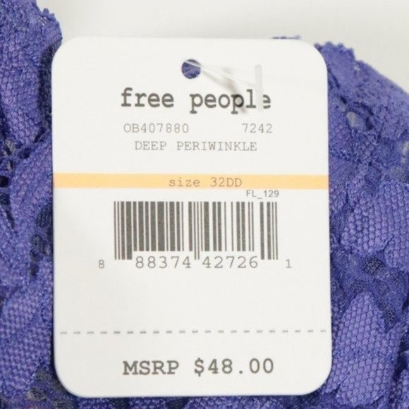 NWT Free People Love Letters Convertible Underwire Bra in Deep Periwinkle - Picture 4 of 10